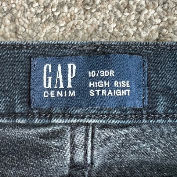 Gap Weathered Black High Rise Straight Leg Jeans, Size 10/30R - Picture 3 of 6